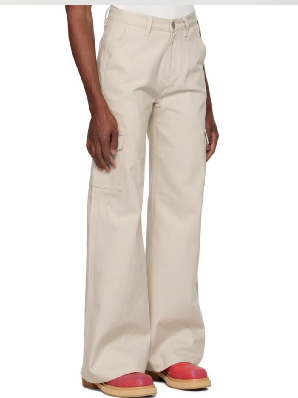 Maisie wilen Wide Leg Cargo Pants in Light Beige